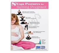 Trying to Conceive Yoga Guide Poster 8 Supportive Poses for Mind and Body Canvas Wall Art for Bedroom(Framed,08x12inch(20x30cm))