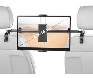 TRYONE Supporto Tablet Auto Centrale con Asta Telescopica [Max 81cm]: Porta Tablet Sedile Posteriore d'Auto per Bambini Compatibile con 4,7-12,9" iPad Pro Air Mini, Switch, Galaxy, Cellulare, ecc