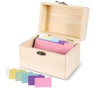 Tryora Scatola per ricette in legno con biglietti, 4 x 6 cm, organizer per ricette in legno, resistente, con 150 biglietti per mamma, moglie, cucina, anniversario di matrimonio, festa di inaugurazione