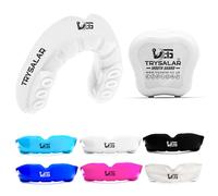 TrySalar Paradenti per boxe, uomini, adulti, ragazzi, modellabili, rughby, sport, slim fit, con scatola, MMA, hockey, basket, muay thai, calcio (<11 anni), bianco