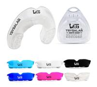 TrySalar Paradenti per boxe, uomini, adulti, ragazzi, modellabili, rughby, sport, slim fit, con scatola, MMA, hockey, basket, muay thai, calcio (dai 12 anni in su, trasparente)
