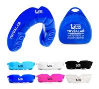 TrySalar Paradenti per boxe, uomini, adulti, ragazzi, modellabili, rughby, sport, slim fit, con scatola, MMA, hockey, basket, muay thai, calcio (12+ anni, blu), 12+ Years