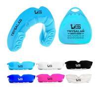 TrySalar Paradenti per pugilato, da uomo, adulto, giovane, junior, modellabile, rughby sportivo, slim fit, con scatola, MMA, hockey, basket, muay thai calcio (12+ anni, azzurro), 12+ Years