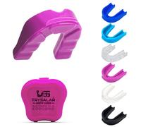 TrySalar Paradenti sportivo di alta qualità, slim fit, per boxe, donne, ragazzi, modellabile, con custodia, per MMA, hockey, rugby, basket, judo, karate (rosa, Junior)