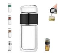 Tryteava Glass Infuser,3-in-1 Smart Tea Infuser,Tryteav Tea Pot,Portable Glass Double Wall Tea Infusers With Filter,Flip & Brew Design,for Home, Office or Travel Use