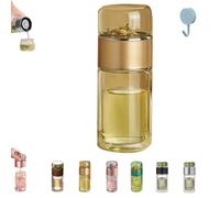 Tryteava Glass Infuser, 3-in-1 Smart Tea Infuser, TryTeava TeaInfuser, Flip & Brew Design, Double Layered Glass Tea Separation Teas Cup, with Filter, for Loose Leaf Teas (Gold)