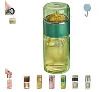 Tryteava Glass Infuser, 3-in-1 Smart Tea Infuser, TryTeava TeaInfuser, Flip & Brew Design, Double Layered Glass Tea Separation Teas Cup, with Filter, for Loose Leaf Teas (Green)