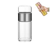 Tryteava Glass Infuser, Teava 3-in-1 Smart Tea Infuser, Double Layered Glass Separation Teas Infusers, Portable Teapot with Strainer, Flip & Brew Design, for Blooming & Loosing Leaf Tea (Silver,500ml)
