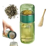 Tryteava Glass Infuser, Tryteava Glass Infusers Tumbler, with Filter & Lid, Hot or Cold Ready, Portable Loose Leaf Tea Maker for Home, Travel Use (Green,350ml)