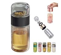 Tryteava Glass Infuser, Tryteava Portable Tea Infuser, Hot Or Cold Ready, Flip & Brew Design, for Blooming & Loose Leaf Tea (black,350ml)