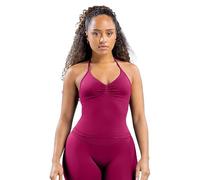 TRYTO Impact Longline Strappy Top Donna Impact Longline Halter Top Allenamento Longline Tank Top Compressione Palestra Fitness, Bacca, S