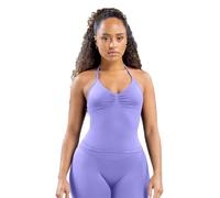 TRYTO Impact Longline Strappy Top Donna Impact Longline Halter Top Allenamento Longline Tank Top Compressione Palestra Fitness, Lilla, M