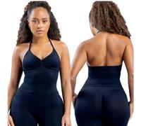 TRYTO Impact Longline Strappy Top Donna Impact Longline Halter Top Allenamento Longline Tank Top Compressione Palestra Fitness, Nero mezzanotte., L