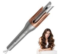 Trywise Arricciacapelli Automatico con Ceramica Tourmaline - 32mm, 3 Temperature, Riscaldamento Rapido 30s, Rotazione Auto-Inversa - Design Antiscottatura per Capelli Lunghi e Ricci, Grigio