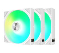 TRYX ROTA SL ARGB 120 Lama Inversa Bianco - Ventola RGB PWM da 120mm in confezione da 3 per case PC e radiatori, Daisy-Chain con cavo di collegamento magnetico
