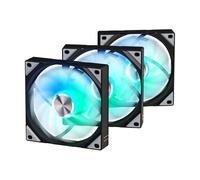 TRYX ROTA SL ARGB 120 Nero - Ventola PWM RGB da 120mm per case PC e radiatori, confezione da 3 ventole con connessione a catena Daisy e cavo di collegamento magnetico