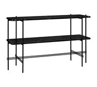 TS Consolle H72 cm con 2 Ripiani in Marmo Nero Marquina