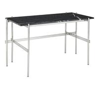 TS Scrivania 120x60 Acciaio Lucido/Marmo Nero Marquina