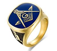 TS TAC-SKY Anello da Uomo Massonico Scandinavo Vintage Anello da Uomo della Chiesa Anello della Confraternita Regalo per Le Vacanze da Uomo E da Donna con Sacchetto Regalo (Color : Style 1, Size : 9)