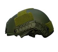 TS TAC-SKY Casco Balistico Militare NIJ IIIA 3A in Kevlar Aramidico Veloce UHMWPE con Supporto per Torcia Elettrica,Verde,M