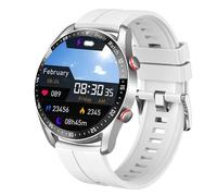 TS TAC-SKY Smartwatch da Uomo con Chiamata Bluetooth Smart Watch Sportivo Impermeabile con Display for Fitness (Color : White)