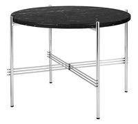 TS Tavolino Rotondo Ø55 Acciaio Lucido/Marmo Nero Marquina