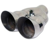 TS102-61 Terminale in Acciaio Inox Doppio Rotondo DTM 2x76mm TuningShop