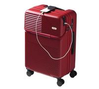 TSA - Valigia da viaggio con lucchetto a combinazione e porta di ricarica USB, con ruote universali per un comodo viaggio, C, 26''