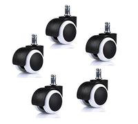 TSACTE Ruota Ricambio 5PCS Sedia Ufficio Sedia a rotelle PU Morbida con rotelle Ruote 11 mm Standard Dimensione Facile da ruotare Il compito Sedia/Poltrona per Proteggere la Moquette/Legno Duro, 5 pz