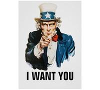 TSALF Stampe Quadri Senza Cornice Home Decor Zio Sam I Want You - Silk Art Wall Sticker Decor e Stampe Estetiche 60x90cm