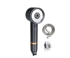 TSangeA Soffione Doccia con Tubo e Supporto 1.5m: Doccetta Alta Pressione con Filtro Anticalcare per Locatori e Pulizia Bagno (Grigio)