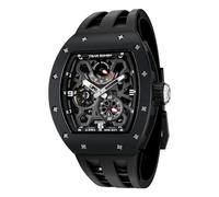 TSAR BOMBA Lusso Uomo Orologio Automatico Meccanico Movimento Giapponese Vetro Zaffiro 50M Impermeabile Fibra di Carbonio Tonneau Regali d'Affari Unico Luminoso Orologio da Polso Analogico Moda