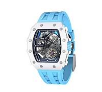 TSAR BOMBA Orologio Automatico da Uomo Meccanismo Apparente per Uomo Lusso Impermeabile 50M Scheletro Barile Orologio Cassa Acciaio Rettangolare Militare Sport Uomo Regalo Movimento Giapponese