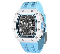 TSAR BOMBA Orologio da uomo Lusso, Orologi Quadrato Movimento al Quarzo Giapponese TMI VK67 Precisione,Vetro Zaffiro Antigraffio,con Funzione di 50M impermeabile Cronografo Calendario Luminoso