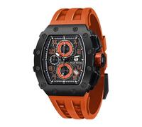 TSAR BOMBA Orologio da uomo, orologio di lusso, impermeabile, 50 m, botte, analogico, cronometro, scheletro quadrato, grande quadrante subacqueo, sport, orologi movimento giapponese, cinturino in