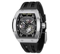 TSAR BOMBA Orologio Uomo Automatico - Orologi Scheletro Tonneau di Lusso - Visualizzazione dell'energia - Vetro Zaffiro con Movimento Giapponese - Impermeabile 50M - Luminoso