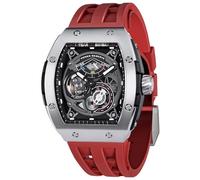TSAR BOMBA Orologio Uomo Automatico - Orologi Scheletro Tonneau di Lusso - Visualizzazione dell'energia - Vetro Zaffiro con Movimento Giapponese - Impermeabile 50M - Luminoso