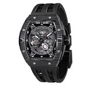 TSAR BOMBA Orologio Uomo Automatico - Orologi Scheletro Tonneau di Lusso - Visualizzazione dell'energia - Vetro Zaffiro con Movimento Giapponese - Impermeabile 50M - Luminoso