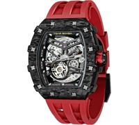 TSAR BOMBA Orologio Uomo Business, 50M Impermeabile, Scheletro, Nero Rosso...
