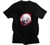 Tsbhavyr Ghoul Mens Cotton One Eyed King Kapaneki Ken Tee Anime Manga T-Shirt Black Mens Top Tee Black 3XL