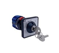 TSCFHGQI LW26 Interruttore a camma Universale a Tre Posizioni 20A e Due Poli con Chiave di Blocco, Foro da 22 mm, Facile Installazione YMW26-20YS3/2S1