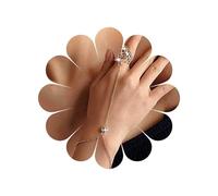 TseanYi Braccialetto con anello in cristallo bohémien, con strass dorati, a forma di foglia, vintage, con foglie, braccialetto schiavo, anello aperto, bracciale schiavo, catena manipolo, gioielli per