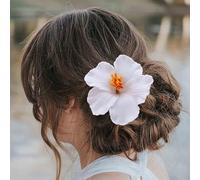 TseenYi Bianco Fiore Barrette Capelli Clip Grande Floreale Barrette Boho Simulato Fiori Fermaglio Spilla Matrimonio Nuziale Testa Testa Fermagli Per Capelli Per Le Donne