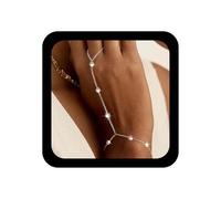 TseenYi Bracciale A Catena A Mano In Cristallo Boho Bracciale Ad Anello Schiavo In Argento Bracciale A Catena Minimalista In Strass Bracciali Da Dito Bracciali Ad Anello Schiavo Frangiatore Catene