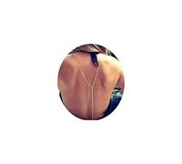 TseenYi Collana a Y Collana con schiena lunga Collana Boho Cristallo Ciondola sullo sfondo Gioielli da sposa estivi per donne e ragazze (Argento 1 pezzo)