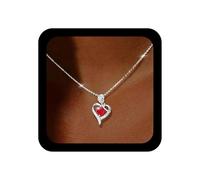 TseenYi Collana Con Ciondolo A Forma Di Cuore Di Rosa Collana A Girocollo Con Cuore Di Rubino Collane Di Pietre Natali Per Sempre Amore Collane Di Nozze Regolabile Amore Rosa A Catena Gioielli Di