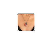 TseenYi Collana Con Ciondolo A Forma Di Cuore Di Rubino Collana Di Urne A Forma Di Fiore Di Rosa Nera Collana Gotica A Cuore Rosso Cremazione Collana Con Ciondolo D'amore Cuore Cristallo Rosso Collana