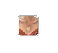TseenYi Collana Con Ciondolo A Forma Di Moneta D'oro Collana Girocollo Con Teschio A Forma Di Moneta Spessa Collana Con Ciondolo A Forma Di Disco Statemenet Geometrico