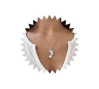 TseenYi - Collana con ciondolo a forma di regina del faraone, in argento Nefertiti, con catenina egiziana, per donne e ragazze (argento)