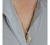 TseenYi - Collana in oro con ciondolo raffigurante la Vergine Maria, collana cattolica con la Madonna Miracolosa, per donne e ragazze